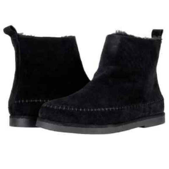 Steve Madden Tommy Suede Shearling Boots Black Size 6 - Picture 1 of 12